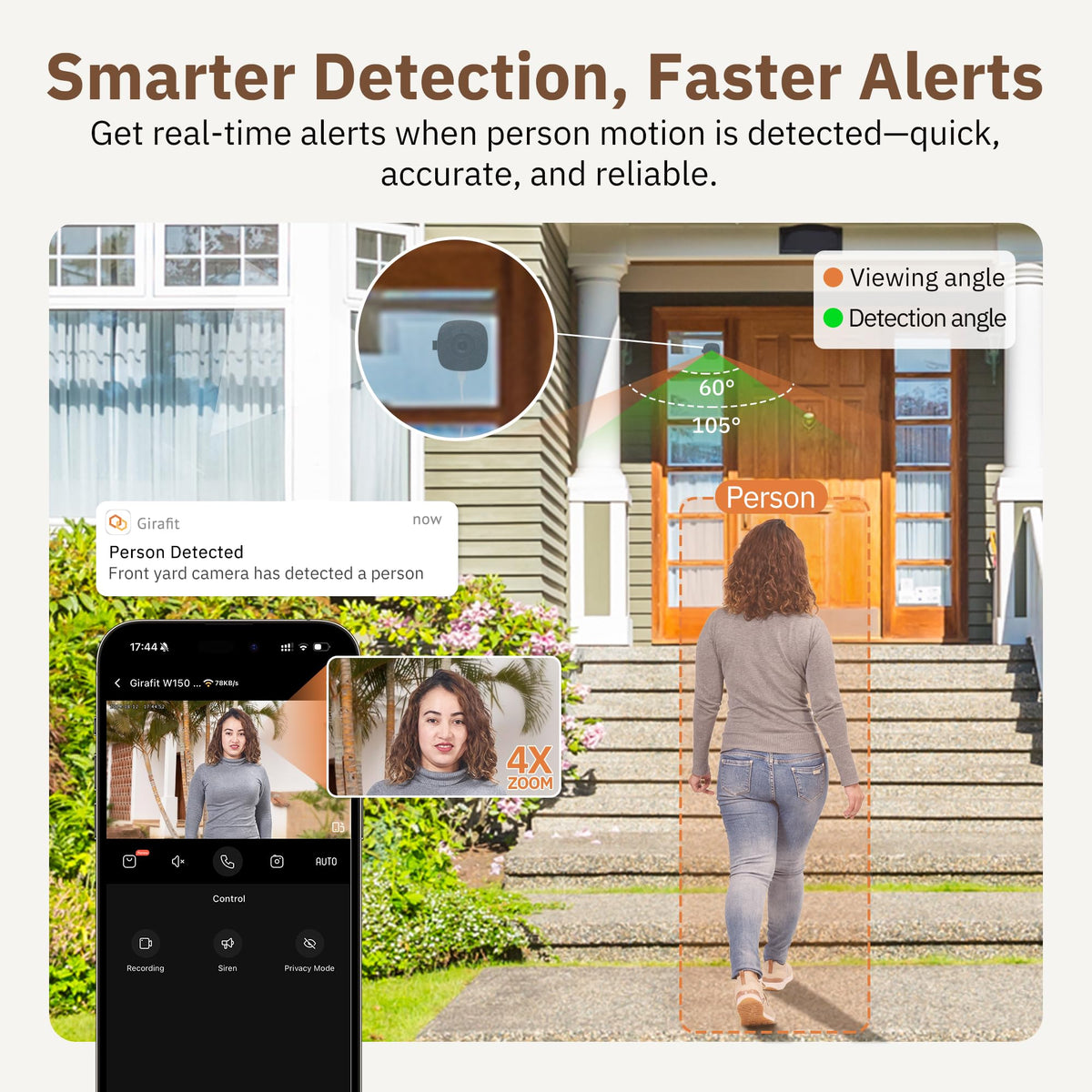 GIRAFIT Caméras de sécurité intérieures WiFi 3MP 2K, lot de 2 – Présentation