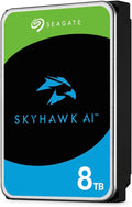 Disque dur interne vidéo Seagate Skyhawk AI 8 To – 3,5 pouces SATA 6 Gb/s 256 Mo de cache pour système de caméra de sécurité DVR/NVR avec services de dépannage internes (ST8000VEZ01) – Présentation