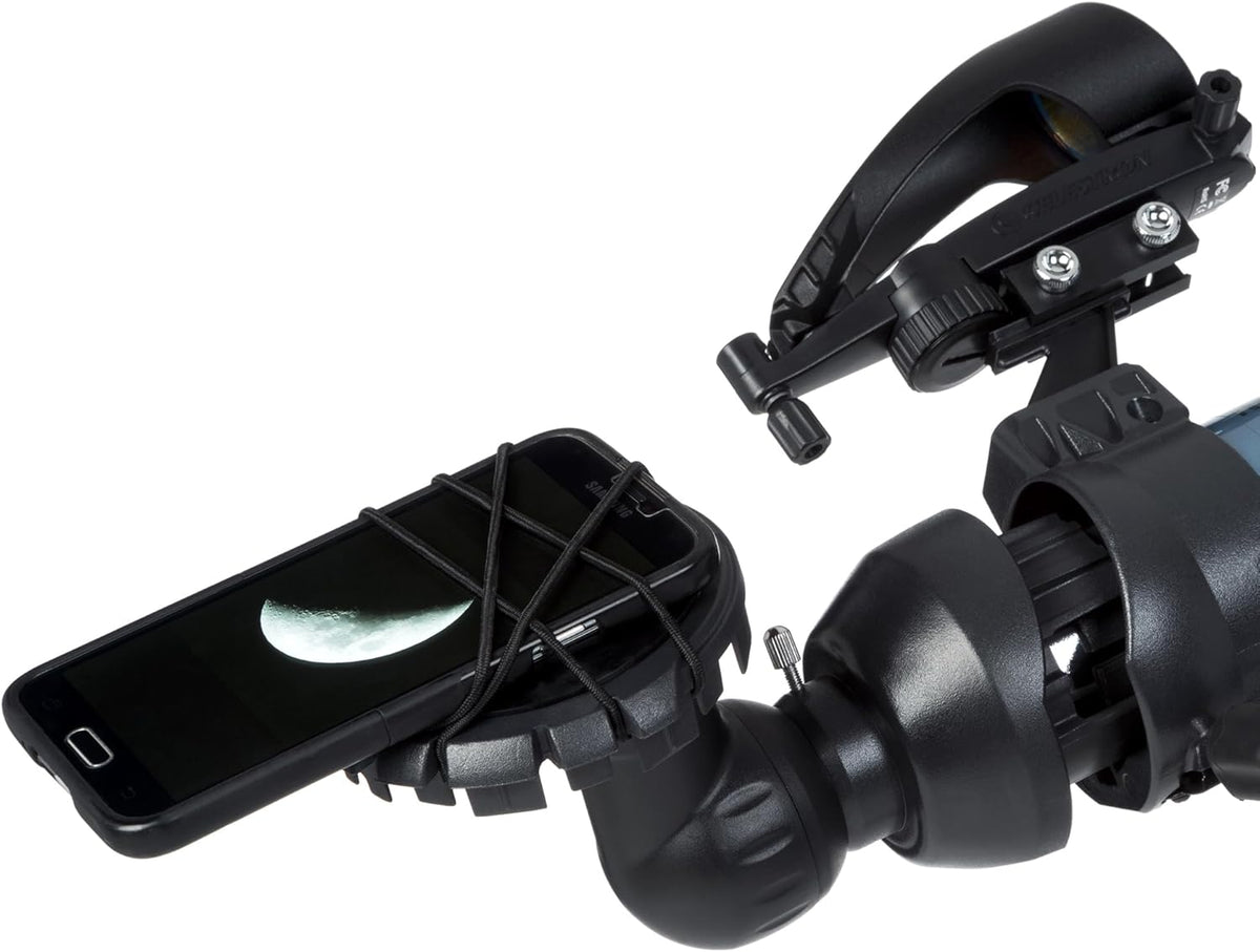 Lunette/télescope réfracteur Celestron Inspire 100AZ avec adaptateur pour smartphone intégré (bleu)