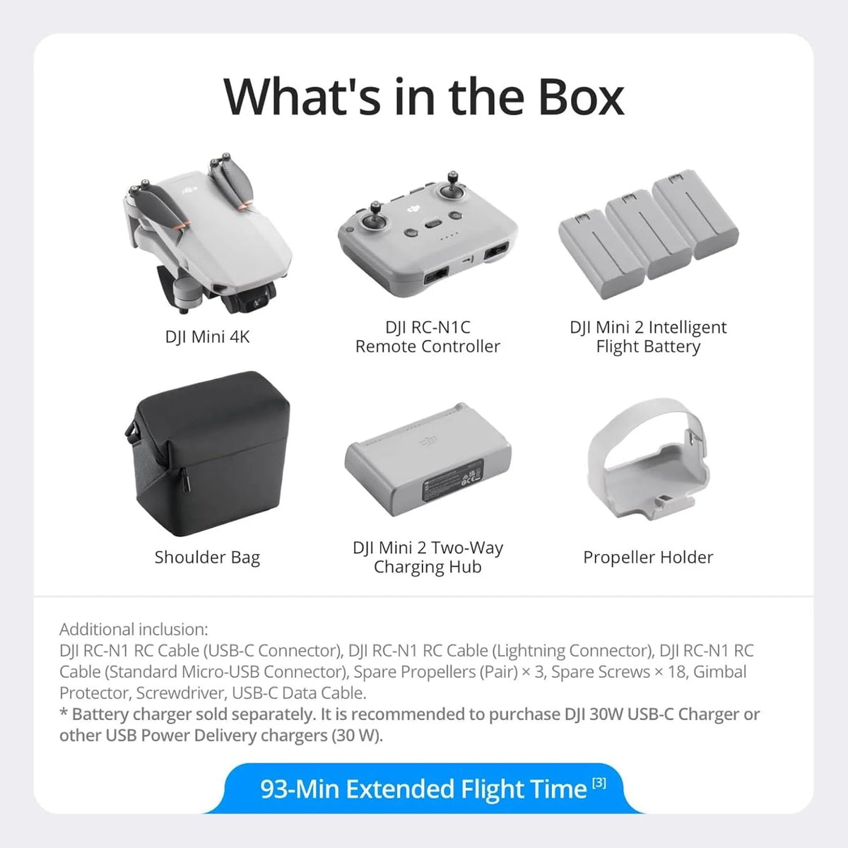 DJI Mini 4K, drone doté de caméra 4K UHD pour adultes, moins de 249 g, stabilisation sur nacelle 3 axes, transmission vidéo jusqu'à 10 km, retour automatique, résistance au vent, autonomie maximale de 31 minutes doté de une seule batterie