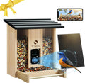 Mangeoire doté de caméra, mangeoire intelligente améliorée à énergie solaire, identification par IA de plus de 10 000 espèces d'oiseaux, capture automatique des oiseaux, notifications en temps réel, cadeau idéal pour les amoureux des oiseaux (– Noir)