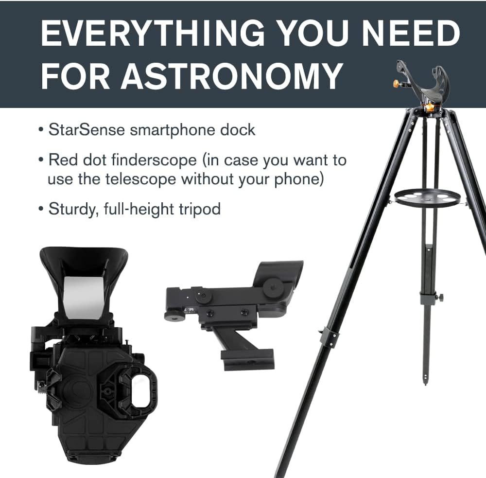 Lunette/télescope Celestron StarSense Explorer LT 80AZ doté de application intégrée – Lunette réfractrice 80 mm doté de station d'accueil pour smartphone et application StarSense – Compatible iPhone et Android – Facile à utiliser pour les utilisat…