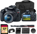 Appareil photo reflex numérique Canon EOS Rebel T7 | Capteur CMOS APS-C 24,1 Mpx avec processeur d'image DIGIC 4+ | Wi-Fi et NFC intégrés | Compatible avec les objectifs EF | Kit photo pour débutants avec sacoche et carte de stockage 64 Go