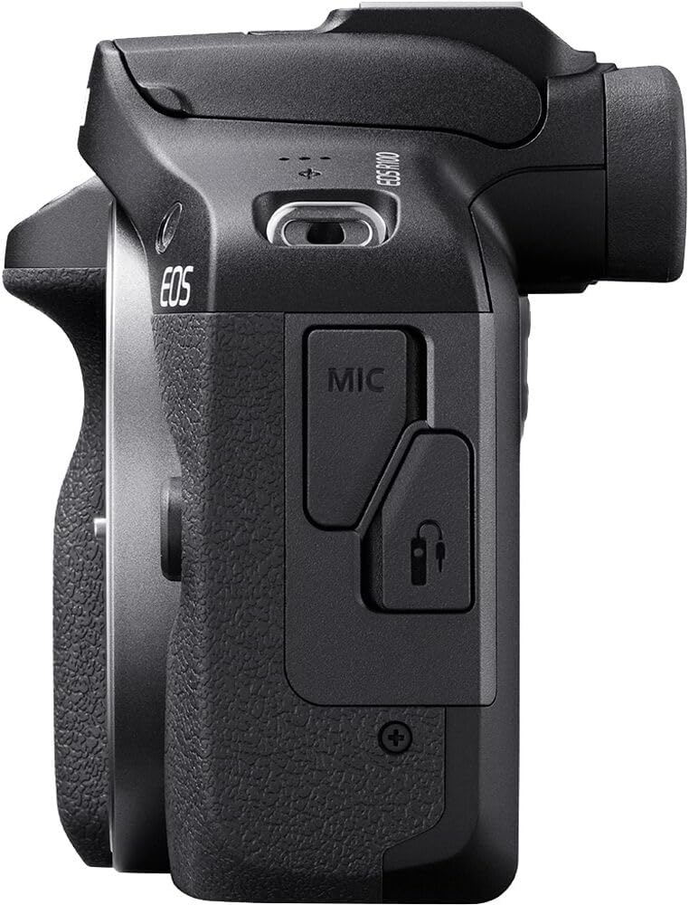 Appareil photo hybride Canon EOS R100 doté de objectif RF-S 18-45 mm f/4.5-6.3 IS STM | Capteur CMOS APS-C 24,1 Mpx | Autofocus Dual Pixel | Vidéo Full HD | Appareil photo compact à monture RF idéal pour débutants, doté de sac et carte mémoire 64 Go