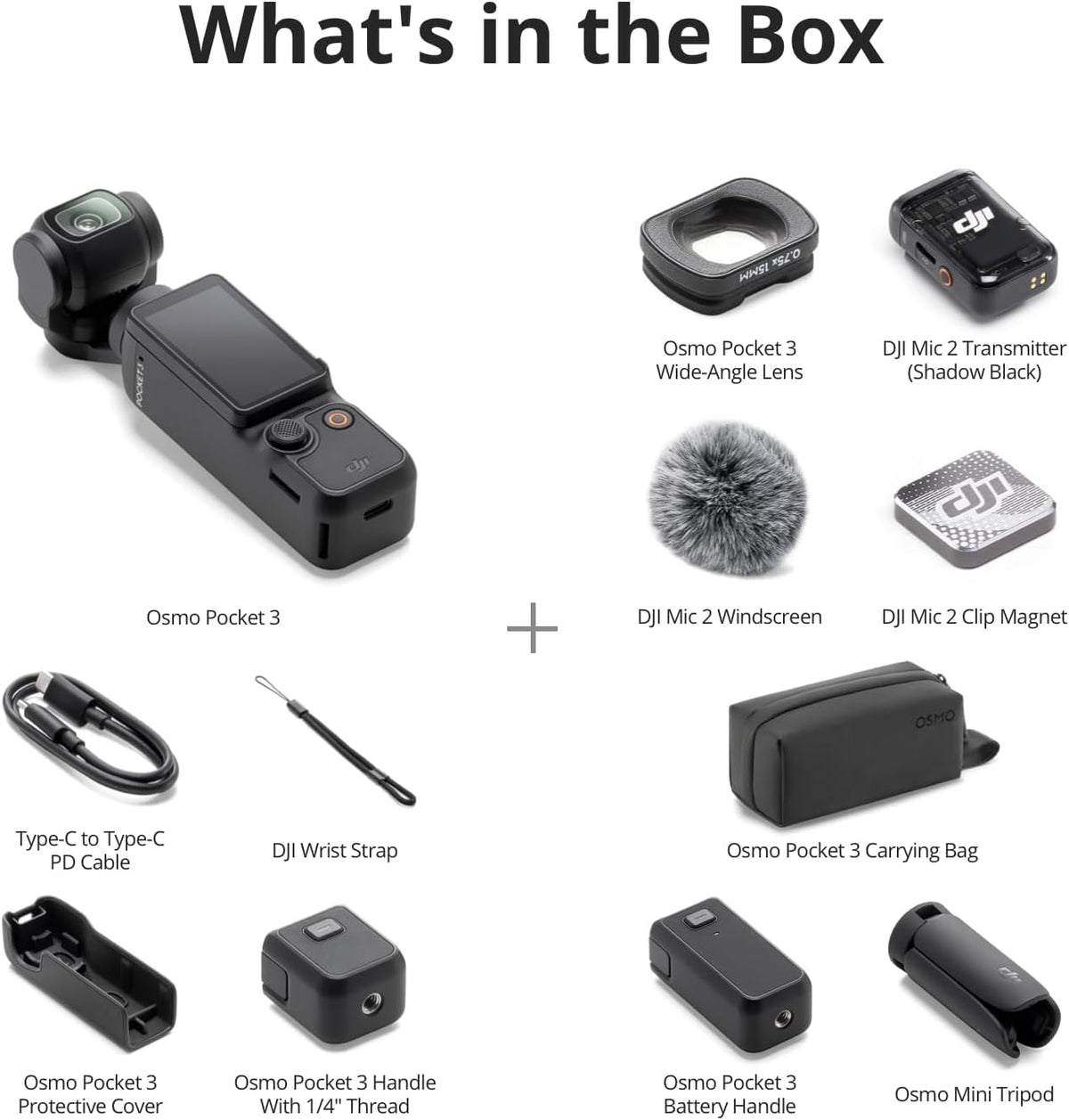 DJI Osmo Pocket 3 Creator Combo : Caméra Vlog 4K doté de capteur CMOS 1 pouce et 120 images/s, stabilisation sur 3 axes, suivi du visage et des objets, micro inclus pour un son clair, adaptée à YouTube.