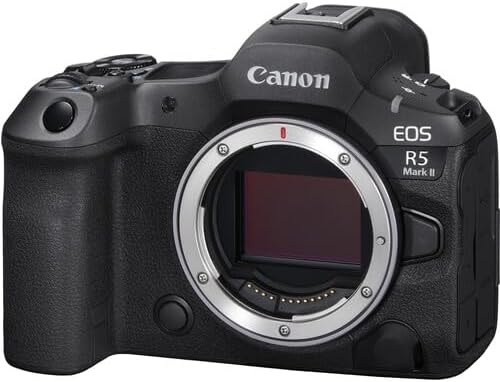 Appareil photo hybride Canon EOS R5 Mark II | Capteur plein format 45 Mpx | Enregistrement vidéo 8K | Stabilisation d'image intégrée (IBIS) avancée pour les professionnels (6536C002) + Objectif Canon RF 70-200 mm + Adaptateur EF-EOS R + Accessoire…