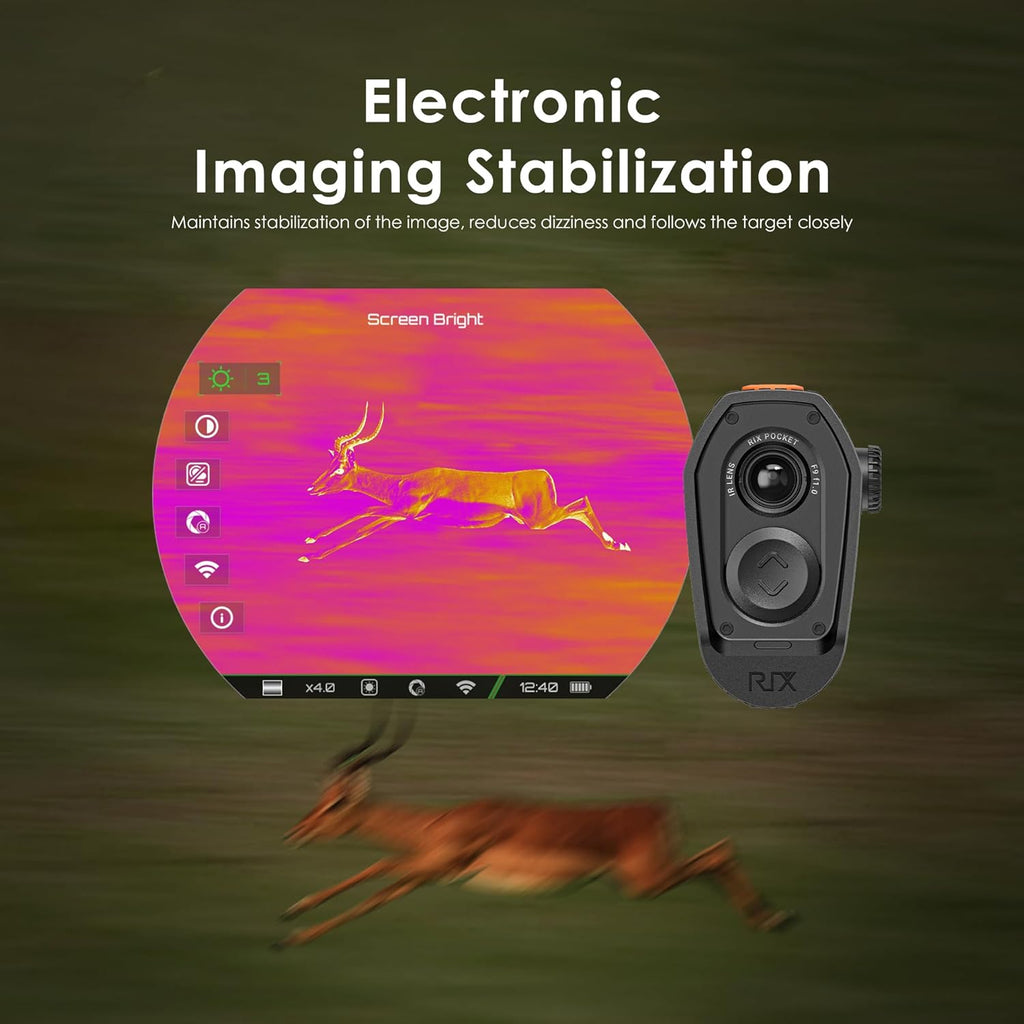 Monoculaire thermique portable RIX Pocket K2 pour la chasse, résolution 256x192 (50 Hz), Wi-Fi, vision nocturne – Présentation