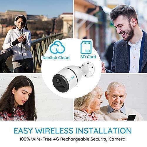 Caméra de surveillance cellulaire extérieure 3G/4G LTE à énergie solaire, système de caméra sans fil avec batterie rechargeable