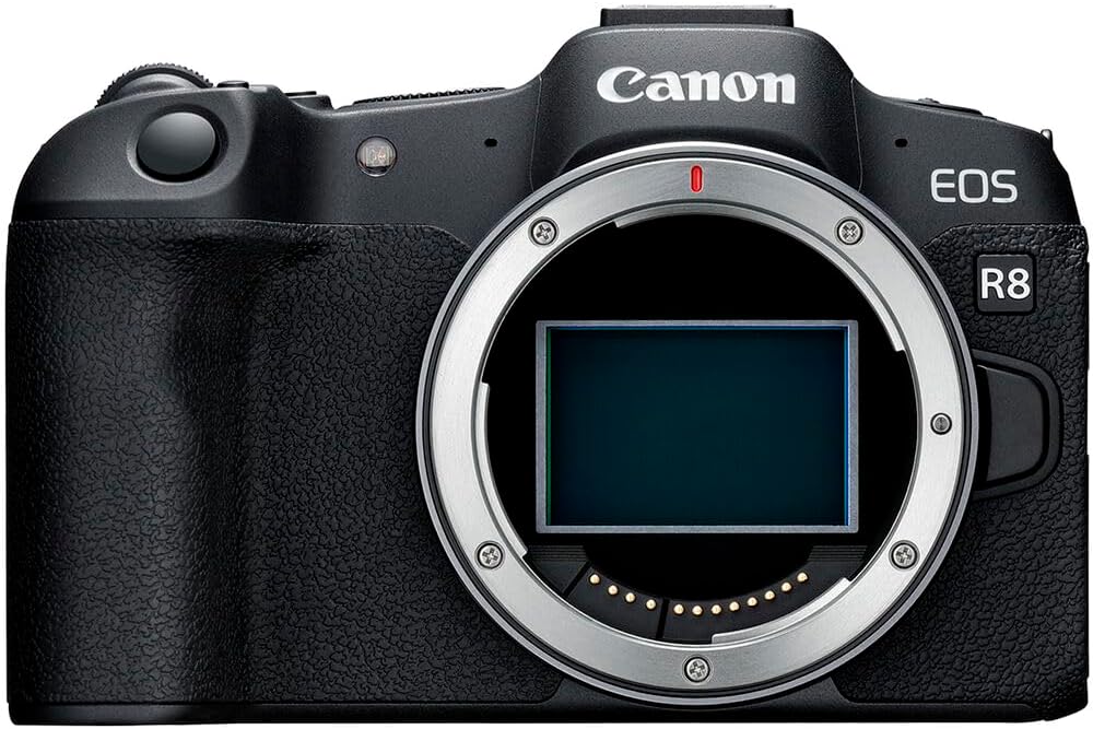 Appareil photo hybride plein format Canon EOS R8 – 24,2 Mpx, vidéo 4K60p, autofocus Dual Pixel II, Wi-Fi, boîtier léger – Boîtier seul (5803C002) + carte de stockage 64 Go + sacoche Canon