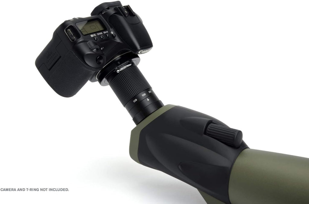 Télescope réfracteur coudé Celestron 52250 Ultima 20-60x80 mm doté de optiques multicouches, tube en caoutchouc résistant à l’eau et étui de transport souple vert