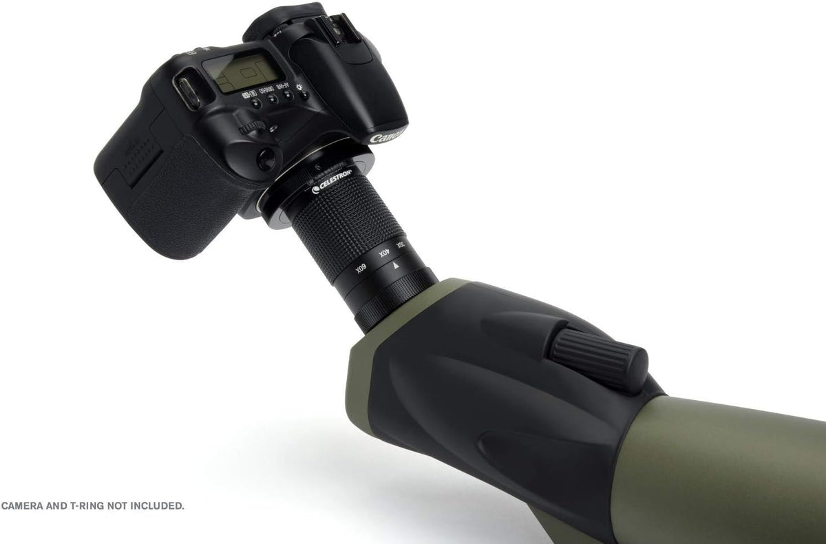 Télescope réfracteur coudé Celestron 52250 Ultima 20-60x80 mm doté de optiques multicouches, tube en caoutchouc résistant à l’eau et étui de transport souple vert