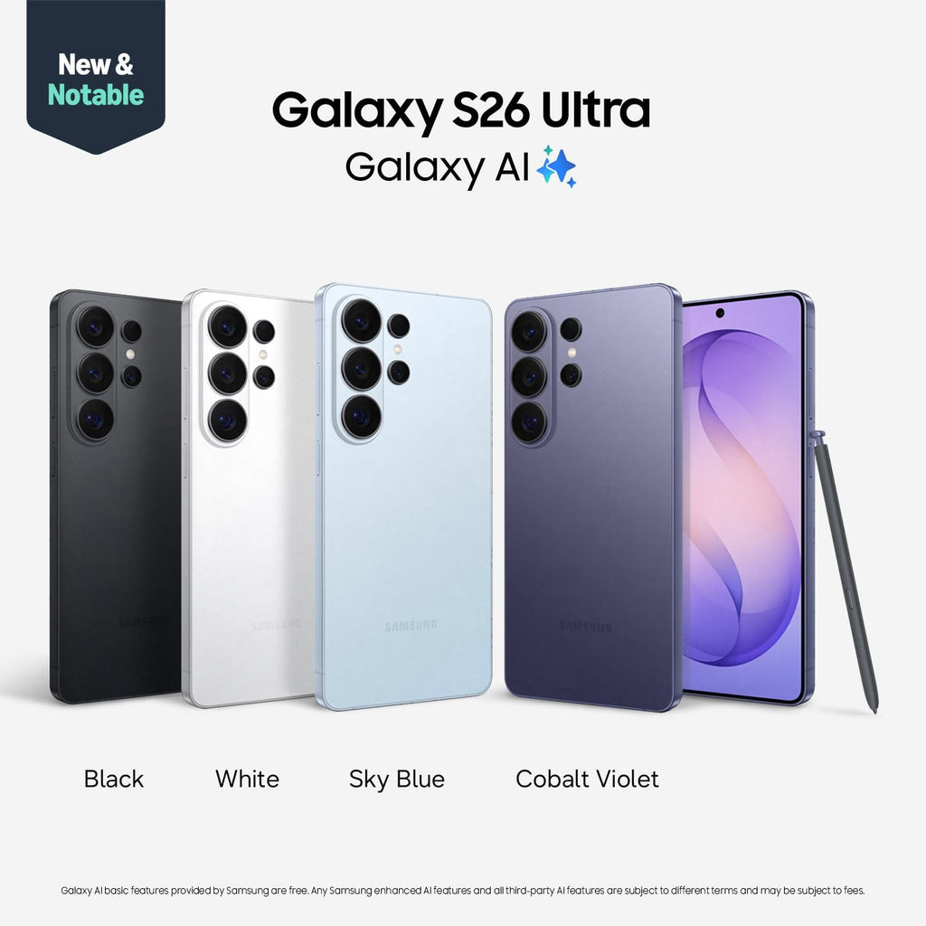 Samsung Galaxy S26 Ultra, smartphone Android débloqué, 256 Go, écran de confidentialité, Galaxy AI, appareil photo IA, charge ultra-rapide 3.0, batterie à autonomie prolongée, 2026, garantie 1 an aux États-Unis, noir