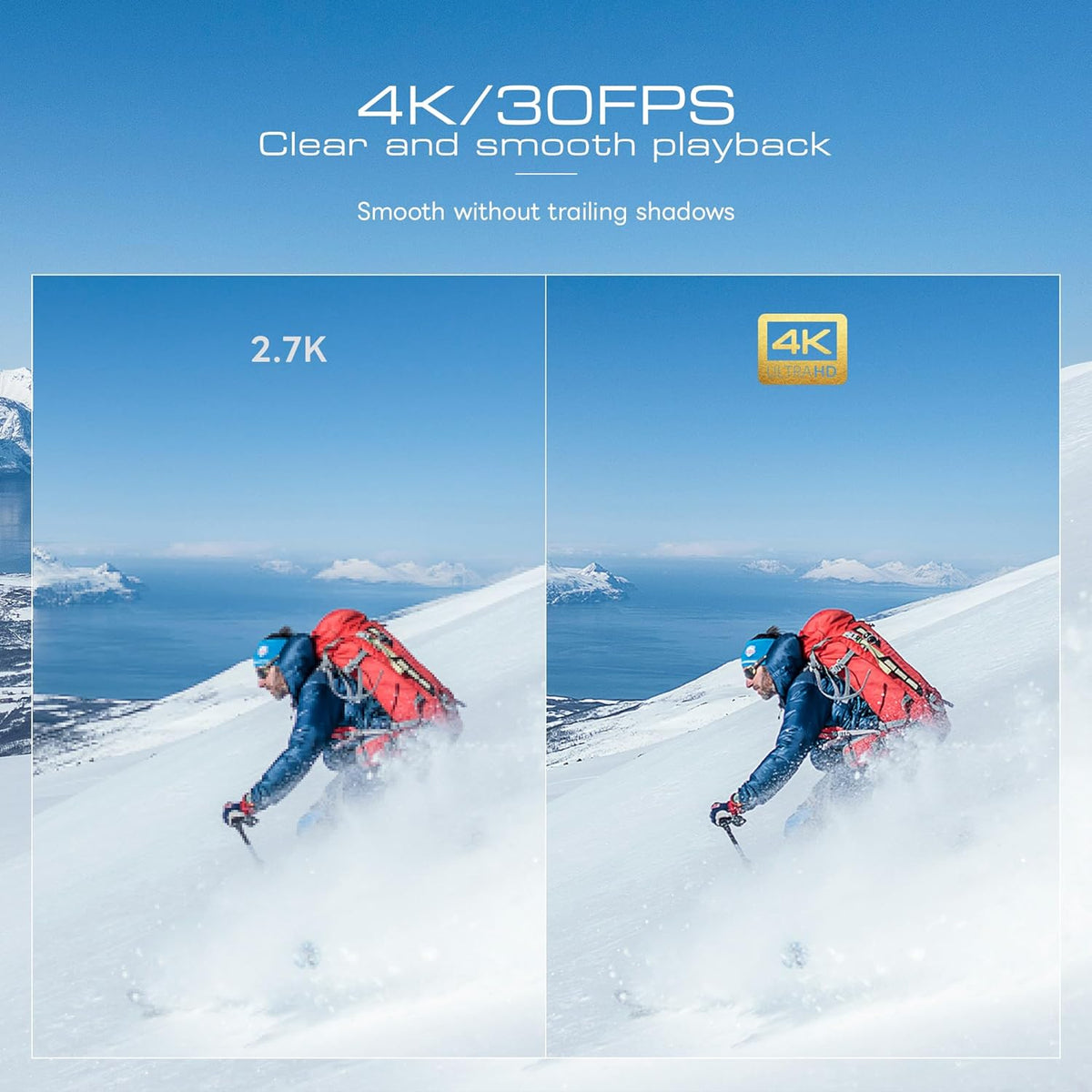 Appareil photo digital avec Wi-Fi et application de contrôle, véritable caméra de vlogging 4K et 48 MP pour YouTube, compacte, zoom 16x, autofocus, stabilisation vidéo, adapté à les débutants, objectifs macro et grand angle