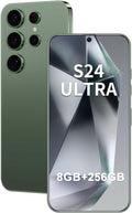 Téléphone portable Android I24 Ultra débloqué, 8 Go + 256 Go, écran HD 7 pouces, double caméra 108 MP + 48 MP, batterie extra large 6800 mAh, 5G, double SIM (vert titane) – Présentation
