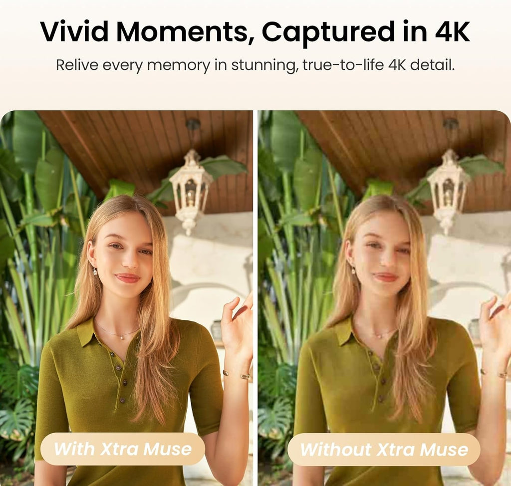 Caméra de vlogging Xtra Muse doté de capteur CMOS 1 pouce et vidéos 4K/120 ips. Caméra de poche doté de stabilisateur à cardan 3 axes, mise au point rapide et suivi du visage/objet. Caméra vidéo numérique pour la photographie.