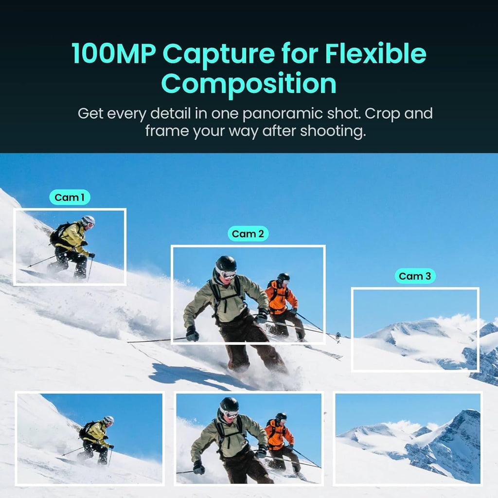 Caméra Xtra 360 : vidéo panoramique 8K, capteur équivalent 1 pouce, haute résolution 100 MP, résistant à l’eau, 105 Go de stockage intégré, Bullet Time, large compatibilité, vlog.