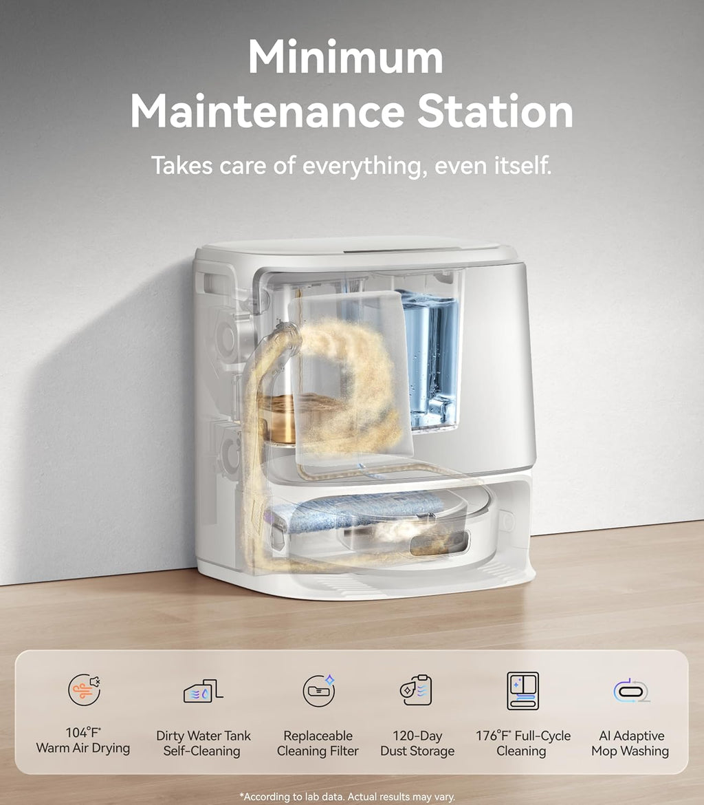 Aspirateur robot laveur NARWAL Flow, système de nettoyage automatique en temps réel FlowWash, aspiration de 22 000 Pa, détection d'obstacles par IA à double caméra, nettoyage des tapis et des bords, vidage automatique du bac.
