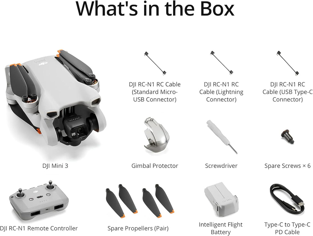 DJI Mini 3, Drone doté de caméra pour adultes, 4K, 38 min d'autonomie, transmission vidéo jusqu'à 10 km, prise de vue verticale, retour automatique GPS intégré, Mini drone doté de caméra pour débutants