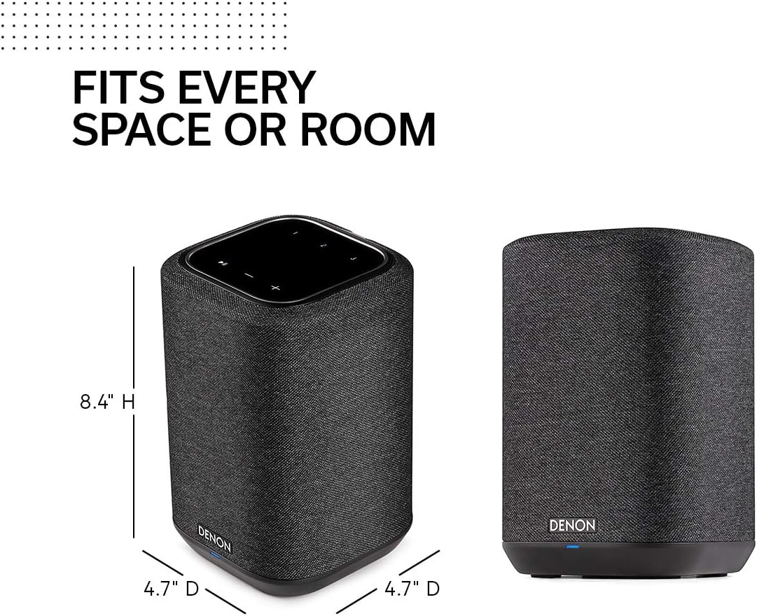 Enceinte connectée sans fil Denon Home 150 – Design compact, Wi-Fi et Bluetooth, HEOS, Alexa intégrée, Siri et AirPlay 2 intégrés, Spotify Connect, compatible multiroom, Noir – Présentation