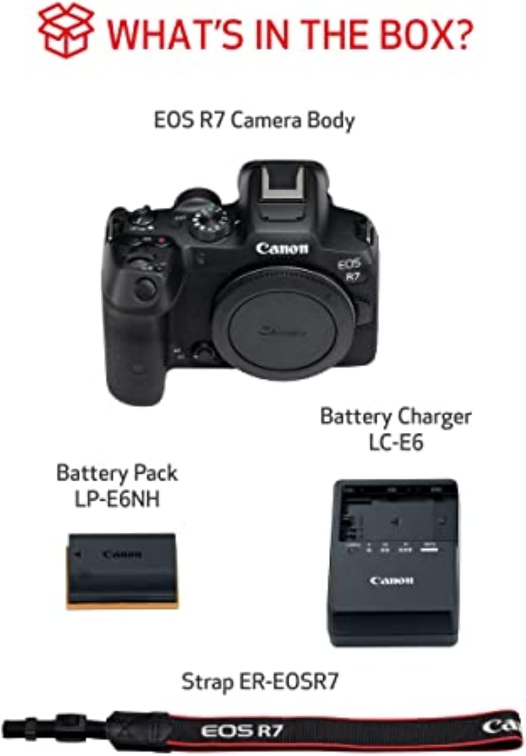 Appareil photo hybride Canon EOS R7 (boîtier nu) - Capteur CMOS APS-C 32,5 mégapixels - Vidéo 4K - Idéal pour les créateurs de contenu sportif et de vlogging - Noir – Présentation