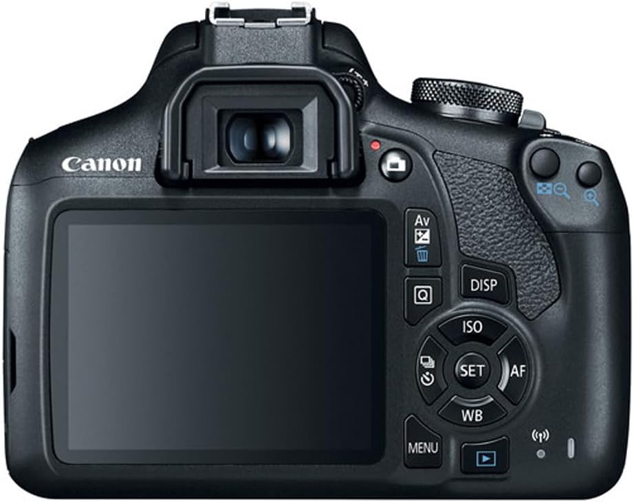 Reflex numérique Canon EOS Rebel T7 doté de kit double zoom EF 18-55 mm + EF 75-300 mm (réf. 2727C021), carte de stockage SDXC Lexar Premium 64 Go, sac photo Deco Essentials et suite logicielle Corel Photo Video.