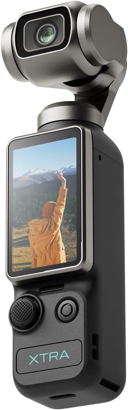 Caméra de vlogging Xtra Muse doté de capteur CMOS 1 pouce et vidéos 4K/120 ips. Caméra de poche doté de stabilisateur à cardan 3 axes, mise au point rapide et suivi du visage/objet. Caméra vidéo numérique pour la photographie.