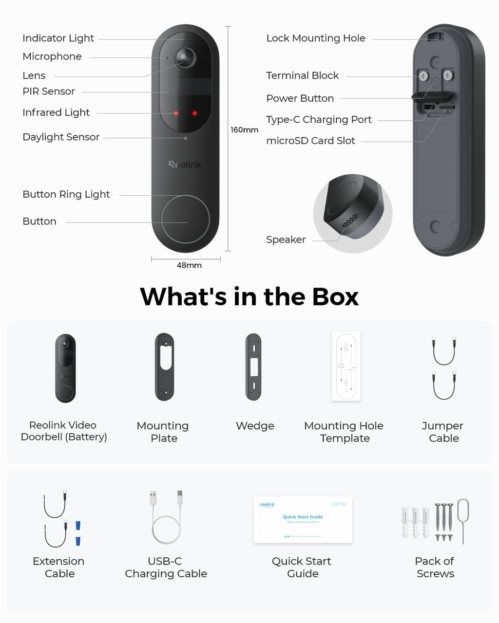 Sonnette vidéo REOLINK 2K doté de batterie et champ de vision de 150°