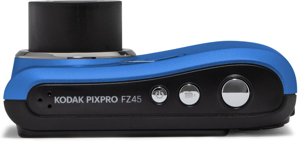 KODAK PIXPRO FZ45-BK Appareil photo digital 16 MP, grossissement optique 4x, grand angle 27 mm, vidéo Full HD 1080p, écran LCD 2,7 pouces, adapté à le vlogging (bleu).