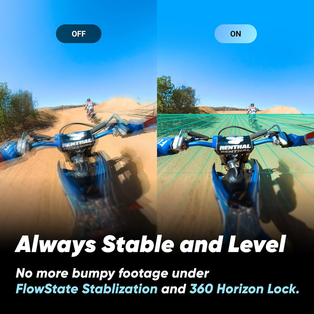 Caméra sportive Insta360 X3-360 doté de vidéo 360° HDR active 5,7K, objectif unique 4K, résistant à l’eau, stabilisation FlowState, affichage tactile 2,29 pouces, montage IA pour moto, sports d'hiver et vlogging.