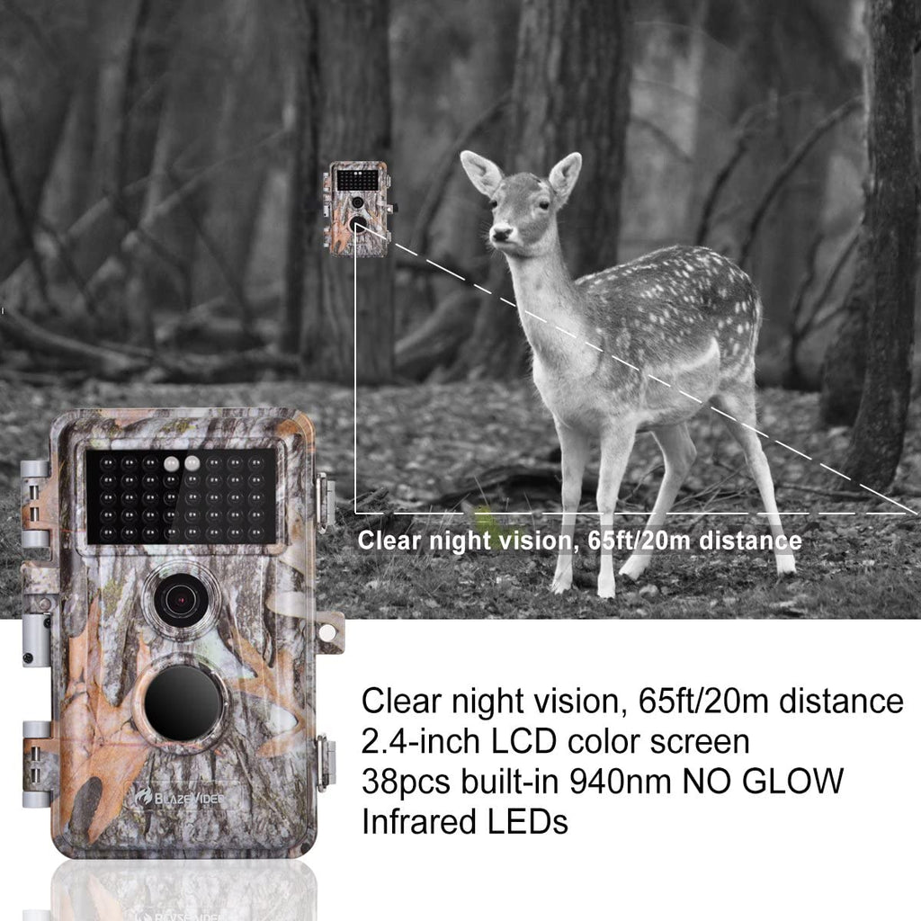 Lot de 5 caméras de chasse (cerfs et gibier) 16 MP, vidéo 1920 x 1080p, mode accéléré avec vision nocturne – Présentation