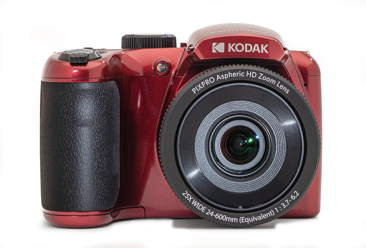 Kodak PIXPRO AZ255-RD Appareil photo digital 16 MP, grossissement optique 25x, objectif grand angle 24 mm, stabilisation vidéo optique, vidéo Full HD 1080p, écran LCD 3 pouces, caméra de vlogging (– Rouge)
