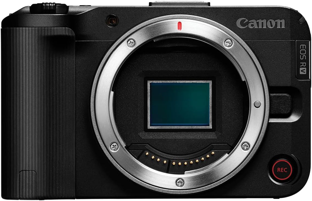 Appareil photo hybride Canon EOS R50 V doté de objectif RF-S 14-30 mm F4-6.3 IS STM PZ, capteur APS-C, 24,2 mégapixels, zoom ultra grand-angle, autofocus rapide, kit idéal pour le vlogging et le streaming en direct, noir.