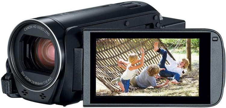 Caméscope Canon VIXIA HF R800 (noir) - Kit | Caméra vidéo HD doté de grossissement optique avancé 57x SuperRange et design léger | Idéal pour les voyages et l'enregistrement quotidien (1960C002) + carte de stockage 64 Go + étui