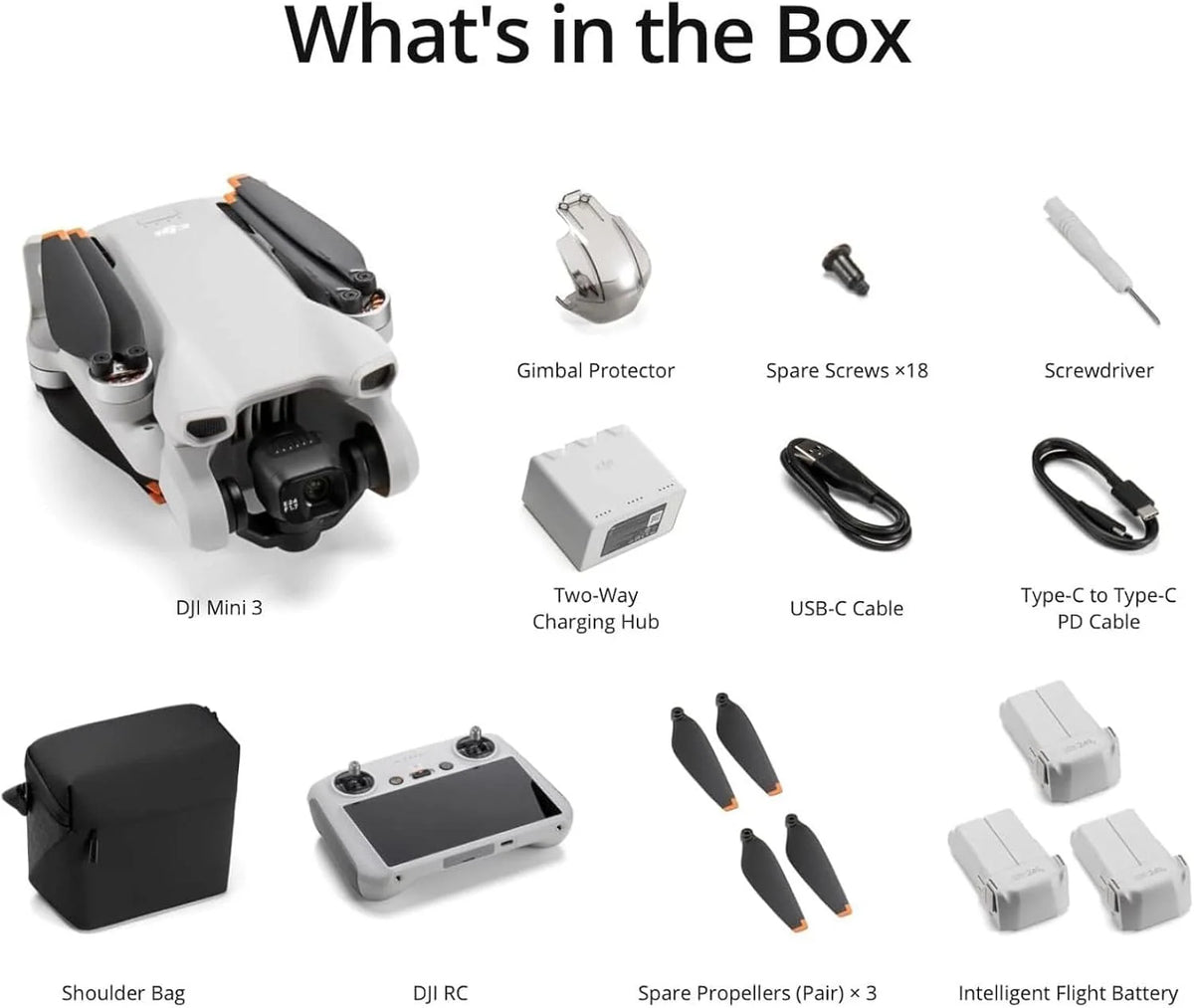 DJI Mini 3, Drone doté de caméra pour adultes, 4K, 38 min d'autonomie, transmission vidéo jusqu'à 10 km, prise de vue verticale, retour automatique GPS intégré, Mini drone doté de caméra pour débutants