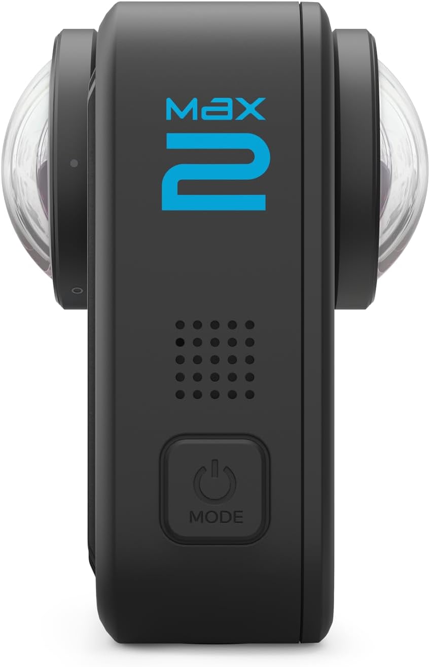 GoPro MAX2 - Caméra sportive résistant à l’eau 360° + traditionnelle avec écran tactile, vidéo sphérique 8K, photos 360° 29 MP, objectifs facilement interchangeables, stabilisation HyperSmooth, 6 microphones