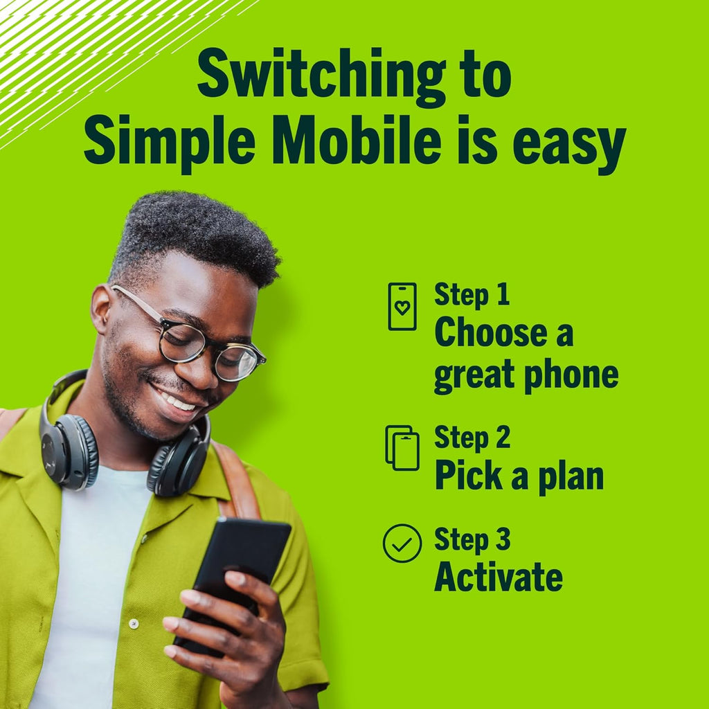 Simple Mobile, Samsung Galaxy A16 5G, 128 Go, Smartphone prépayé, Noir, Appareil photo 50 MP, Verrouillé – Présentation