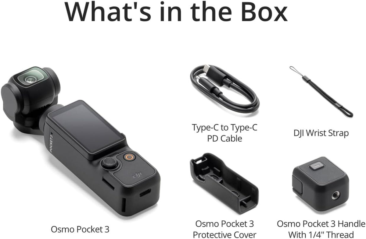 Caméra de vlogging DJI Osmo Pocket 3 doté de capteur CMOS 1 pouce, vidéo 4K/120 ips, stabilisation sur 3 axes, mise au point rapide, suivi du visage et des objets