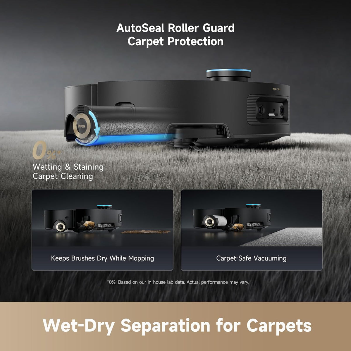 Aspirateur et laveur robot DREAME Aqua10 Ultra Roller : aspiration de 30 000 Pa, station de nettoyage automatique, serpillère à rouleau extensible, lavage et séchage à chaud, protection des tapis, caméra IA et technologie d’évitement LiDAR