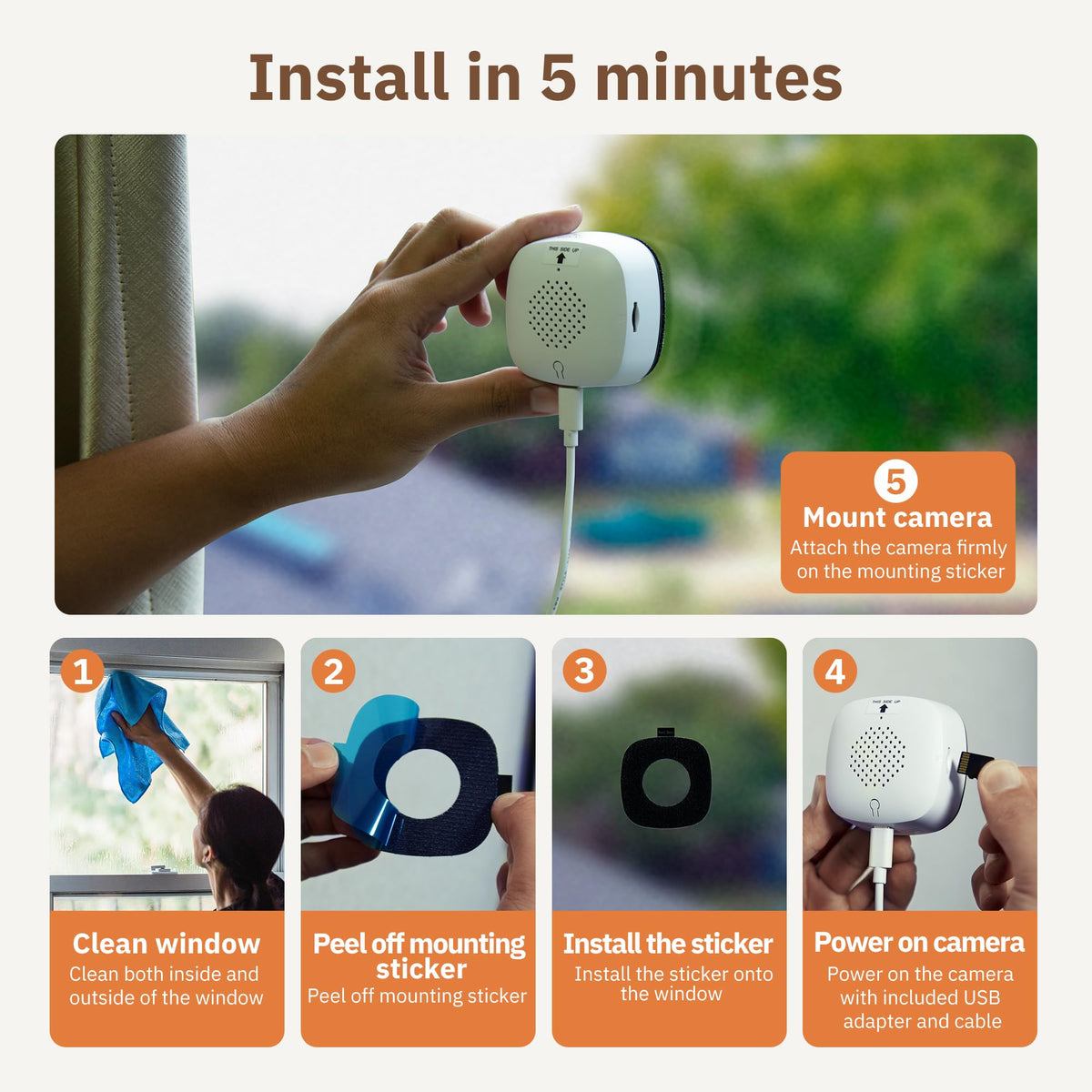 GIRAFIT Caméras de sécurité intérieures WiFi 3MP 2K, lot de 2 – Présentation