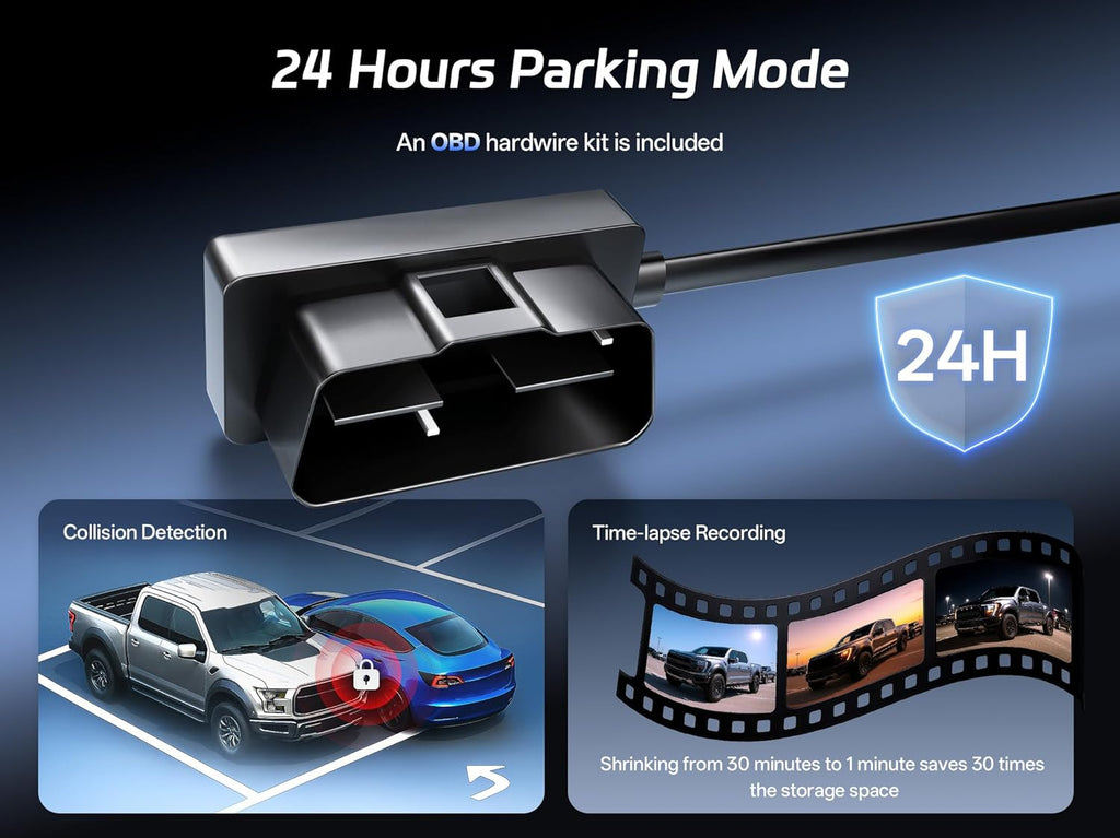 Caméra embarquée Pelsee 4K+2,5K doté de rétroviseur, caméra avant Starvis 2 IMX678 et caméra arrière IMX335 12 pouces, vision nocturne couleur, Wi-Fi 5,8 GHz, ADAS et BSD inclus, kit de câblage OBD, carte de stockage 128 Go, P12 Pro Max