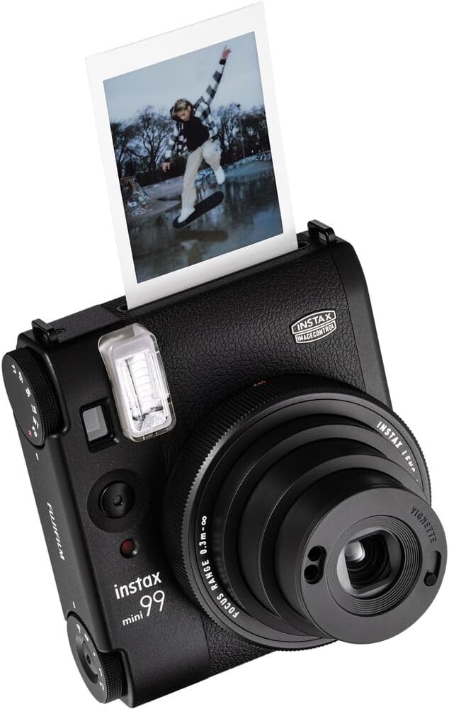 Appareil photo instantané Fujifilm Instax Mini 99, pack économique de 20 films instantanés Fuji Instax Mini, étui de transport marron, album photo 64 pochettes et plus encore – Présentation
