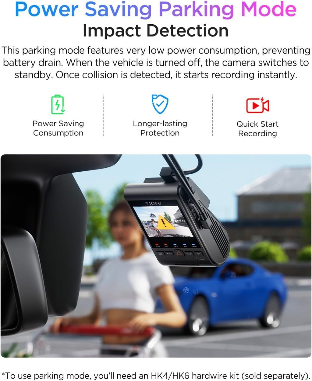 Caméra embarquée VIOFO A329S 4K 60 ips, double caméra avant et arrière 4K+2K, mode parking écoénergétique, Wi-Fi 6, contrôle via application, double capteur STARVIS 2, compatible doté de SSD jusqu'à 4 To