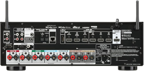 Amplificateur stéréo AV 7.2 canaux Denon AVR-X1800H - 80 W/canal, diffusion sans fil via HEOS WiFi et Bluetooth intégrés, compatible Dolby Vision, HDR10+, HDR dynamique et systèmes domotiques – Présentation