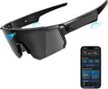 Lunettes intelligentes IA doté de caméra, enregistrement vidéo 4K, lunettes de soleil de sport polarisées doté de stabilisation EIS, double microphone et réduction du bruit, IP66, compatible ChatGPT