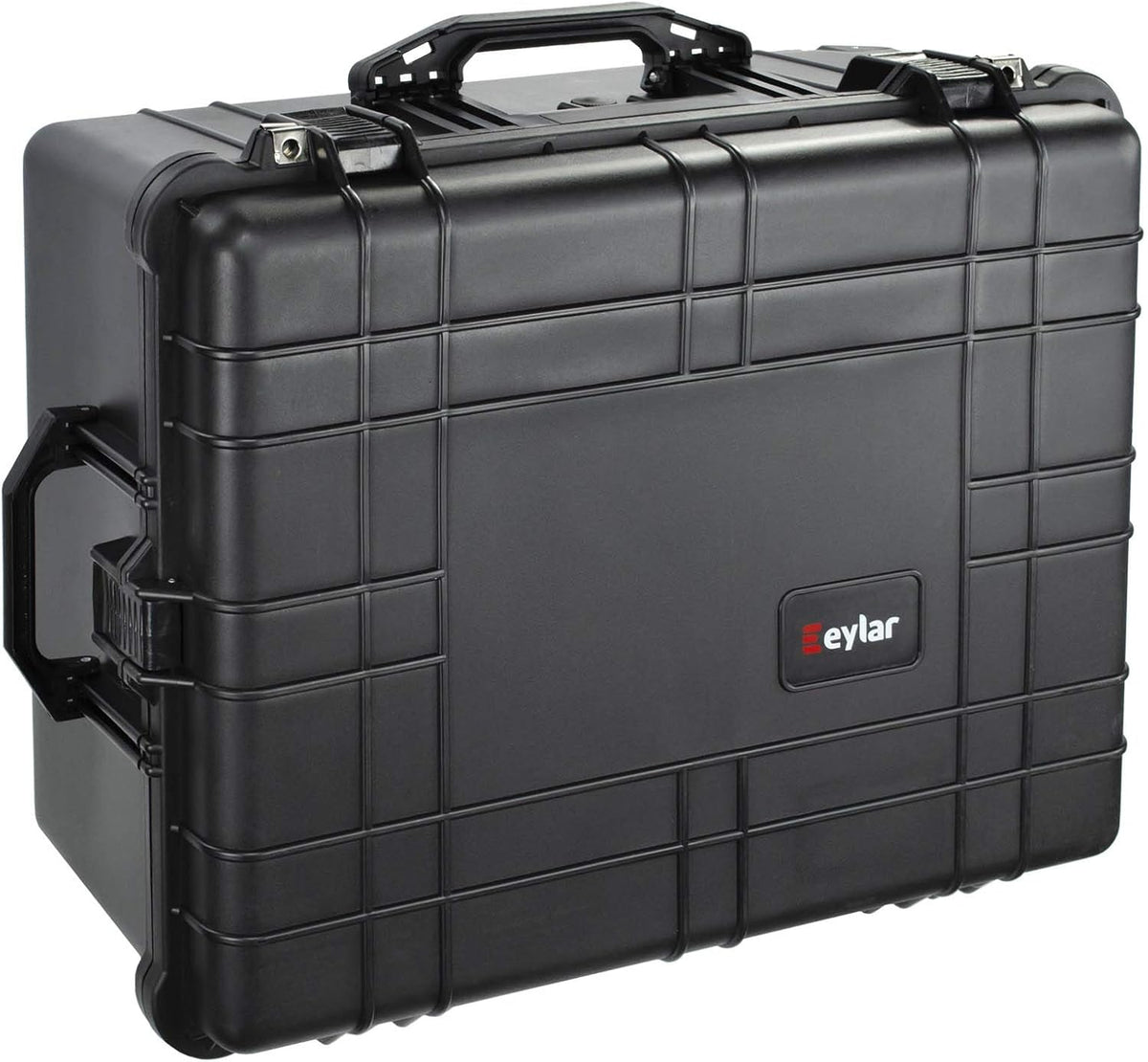 Étui rigide de protection à roulettes Eylar XL 23,75 pour appareils photo, drones, outils et équipements audiovisuels, résistant à l’eau IP67, résistant aux chocs et doté d'inserts en mousse personnalisables (– Noir)