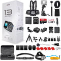 GoPro HERO13 (Hero 13) Noire - Caméra sportive résistant à l’eau doté de vidéo HDR 5,3K, photos 27 MP, capteur d'image 1/1,9", webcam stabilisée pour le streaming en direct + carte mémoire 64 Go et kit de 50 accessoires - Pack