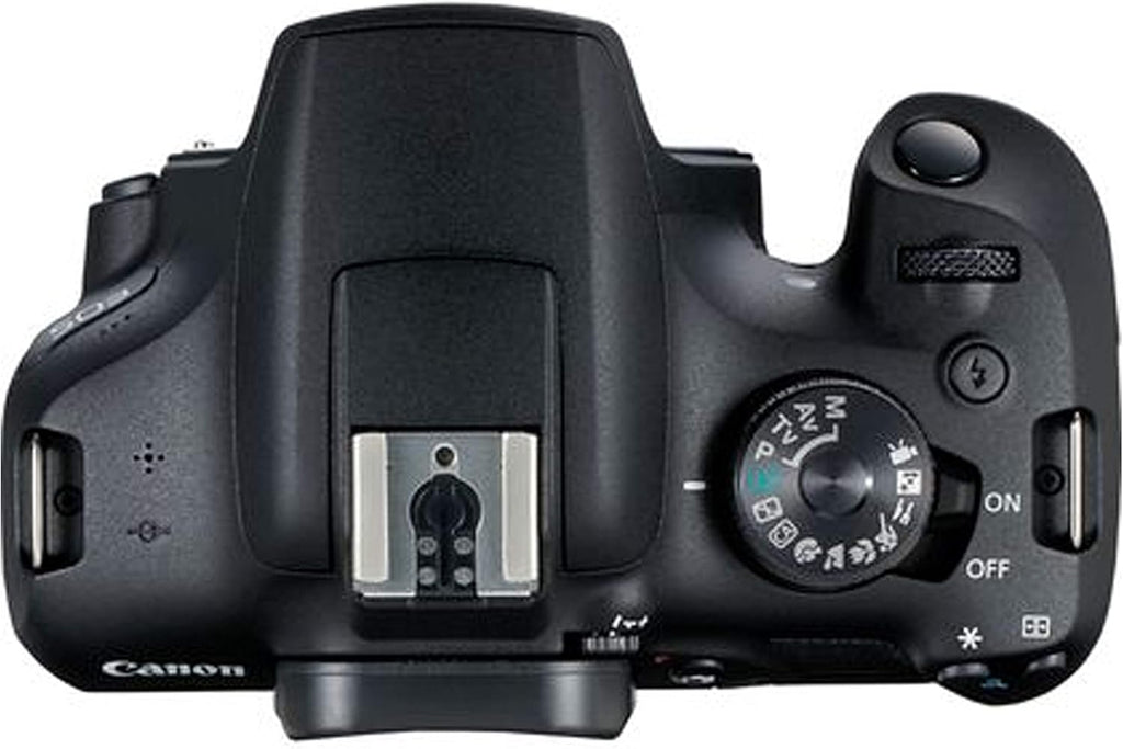 Reflex numérique Canon EOS 2000D / Rebel T7 doté de objectif zoom EF-S 18-55 mm F/3.5-5.6, carte de stockage 64 Go, éclairage vidéo LED, étui, trépied Gripster et accessoires (Kit essentiel) (Reconditionné)