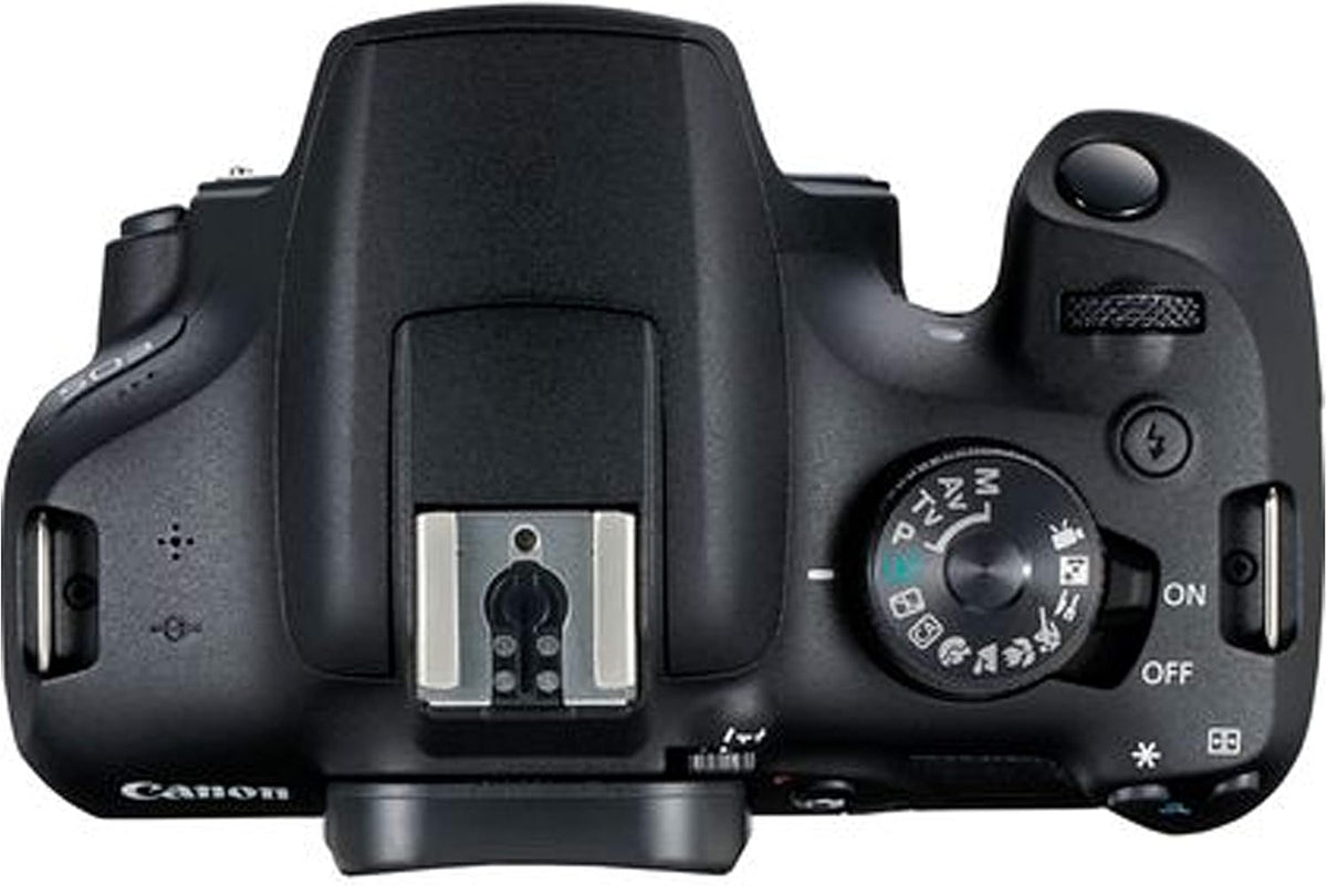 Reflex numérique Canon EOS 2000D / Rebel T7 doté de objectif zoom EF-S 18-55 mm F/3.5-5.6, carte de stockage 64 Go, éclairage vidéo LED, étui, trépied Gripster et accessoires (Kit essentiel) (Reconditionné)