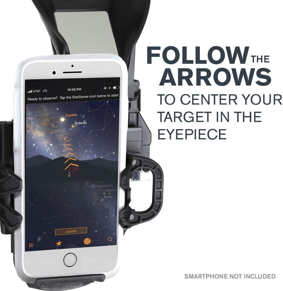 Lunette/télescope Celestron StarSense Explorer DX 130AZ doté de application intégrée – Réflecteur newtonien de 130 mm doté de station d'accueil pour smartphone et application StarSense – Compatible iPhone et Android – Facile à utiliser pour les ut…