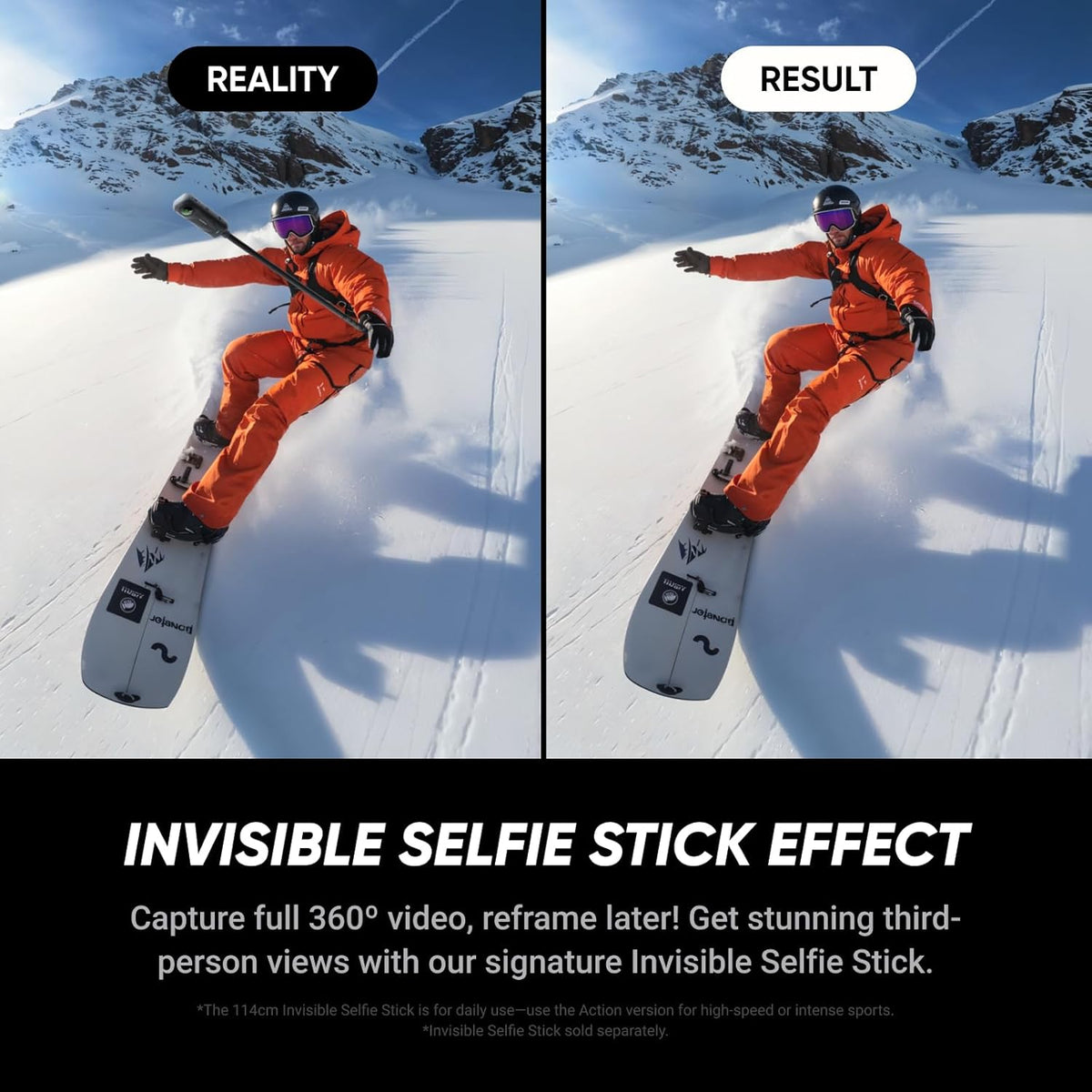 Insta360 X5 - Caméra d'action 360° 8K étanche, performante en basse lumière, effet perche à selfie invisible, objectif robuste et remplaçable, autonomie de 3 heures, stabilisation anti-vent intégrée, triple puce IA – Présentation
